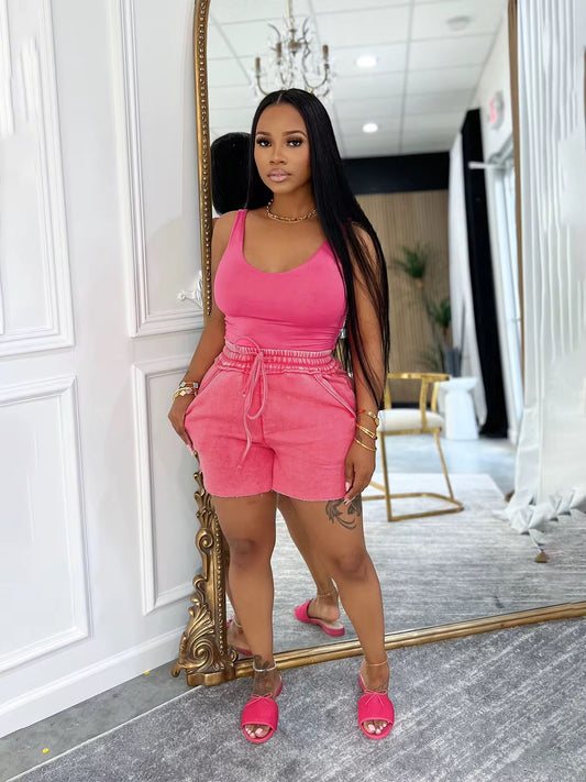 “Cotton Candy Luxe” Lounge Set – Hot Pink